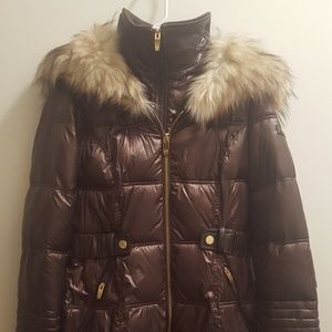 Via Spiga Belted Quilt Down Jacket